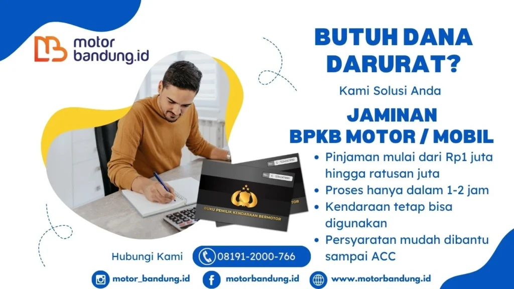 pinjaman dana tunai jaminan bpkb motor / mobil